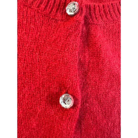 APT 9 Red Cardigan Sweater Women's Large Gem Buttons Angora Blend Cozy Casual - Picture 5 of 10